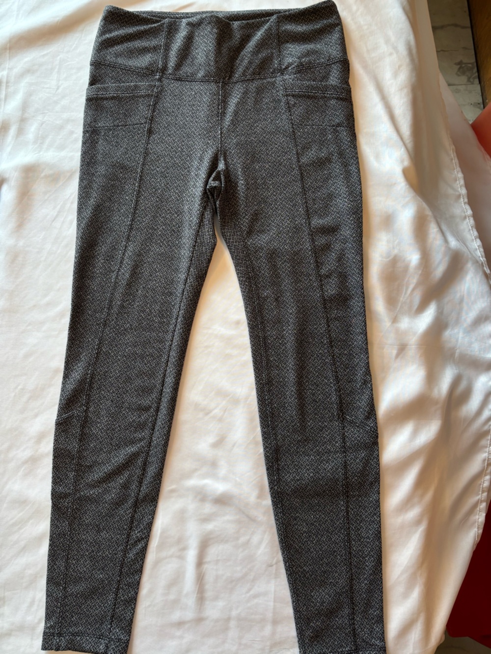 Athleta Black and Gray Textured Ponte Pants